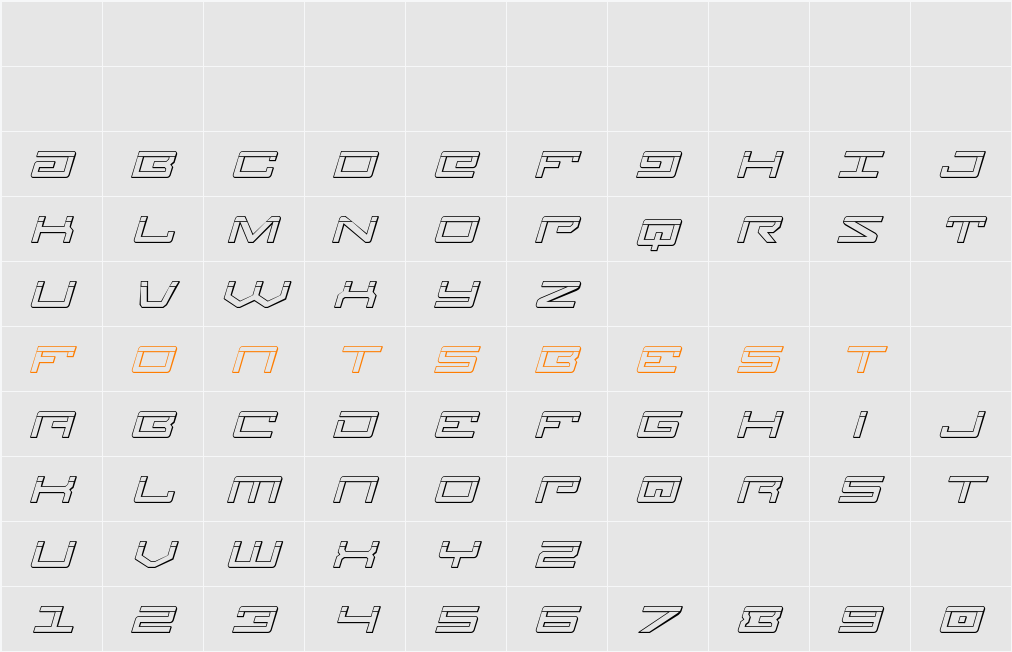 Legion Bullet Italic Character Map