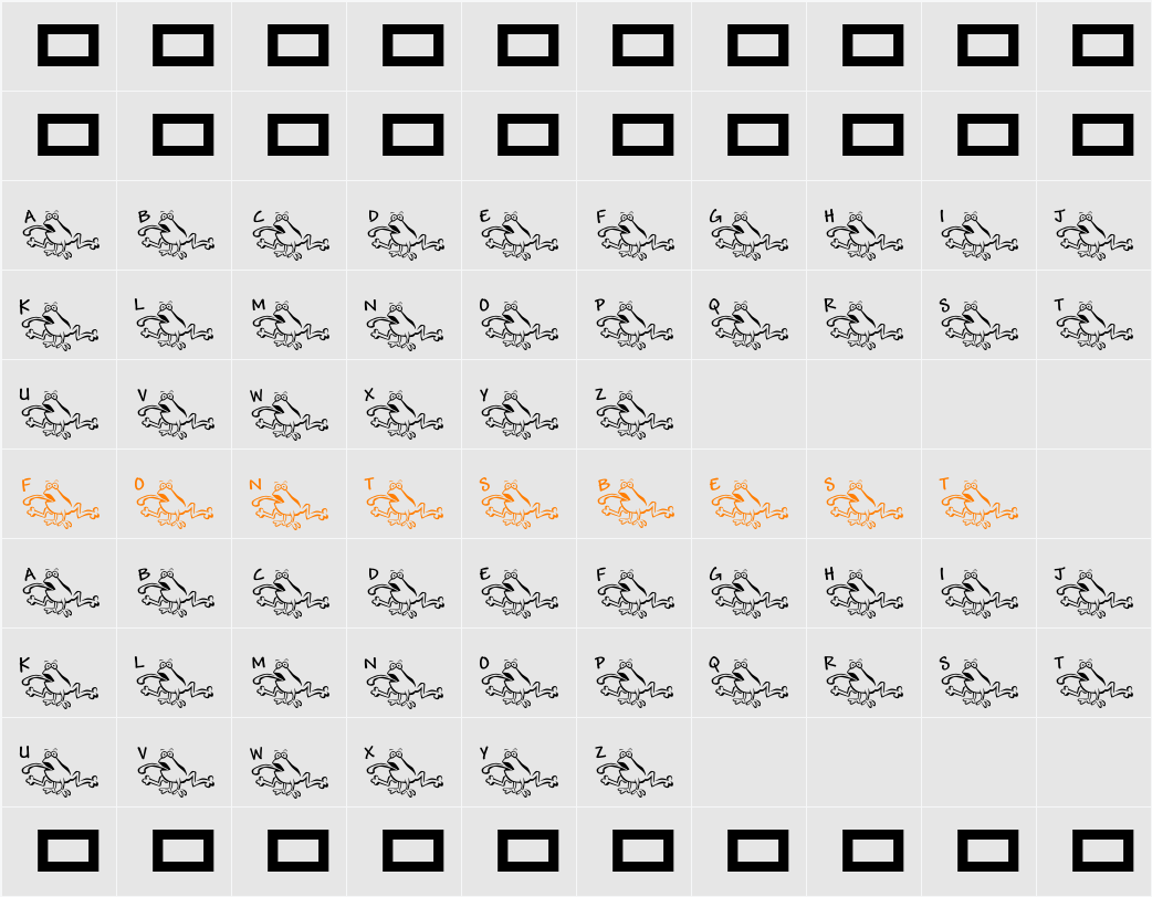 JLR Croaker Character Map