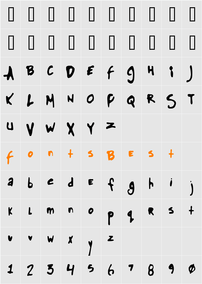Glue Character Map