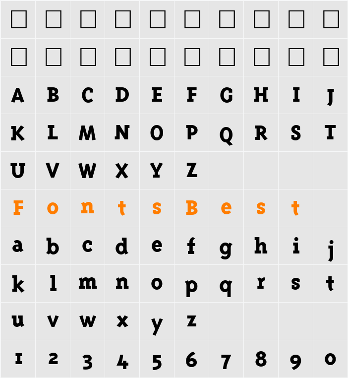 TriplexSerifExtraBoldOldstyle Character Map