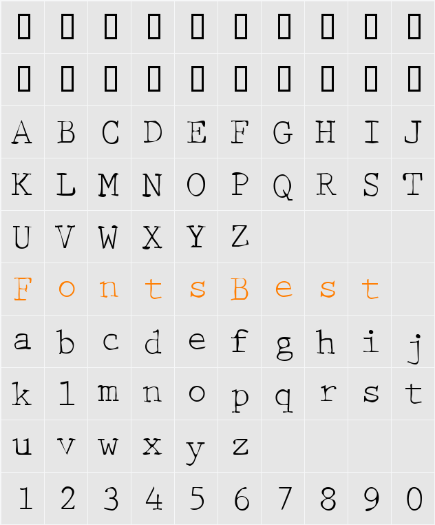 Dirty42 Character Map