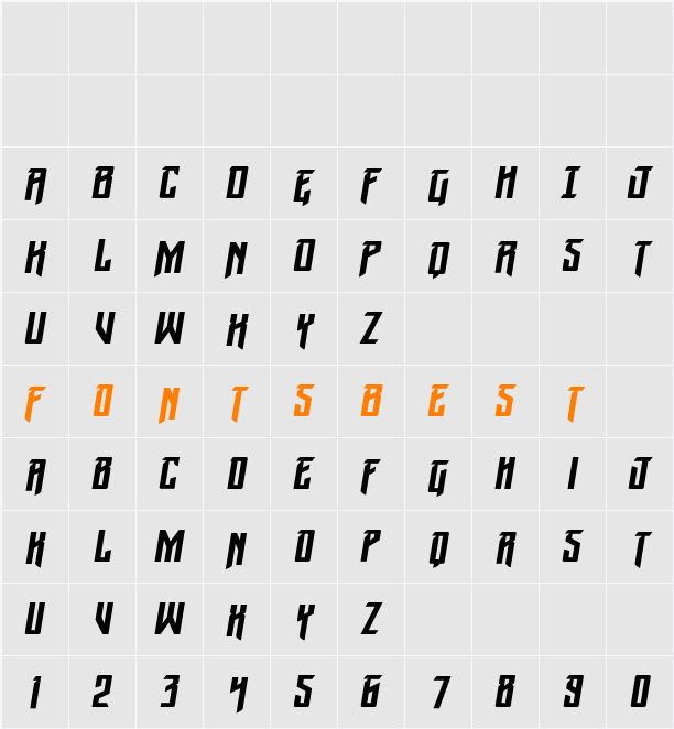 Winter Solstice Italic Character Map