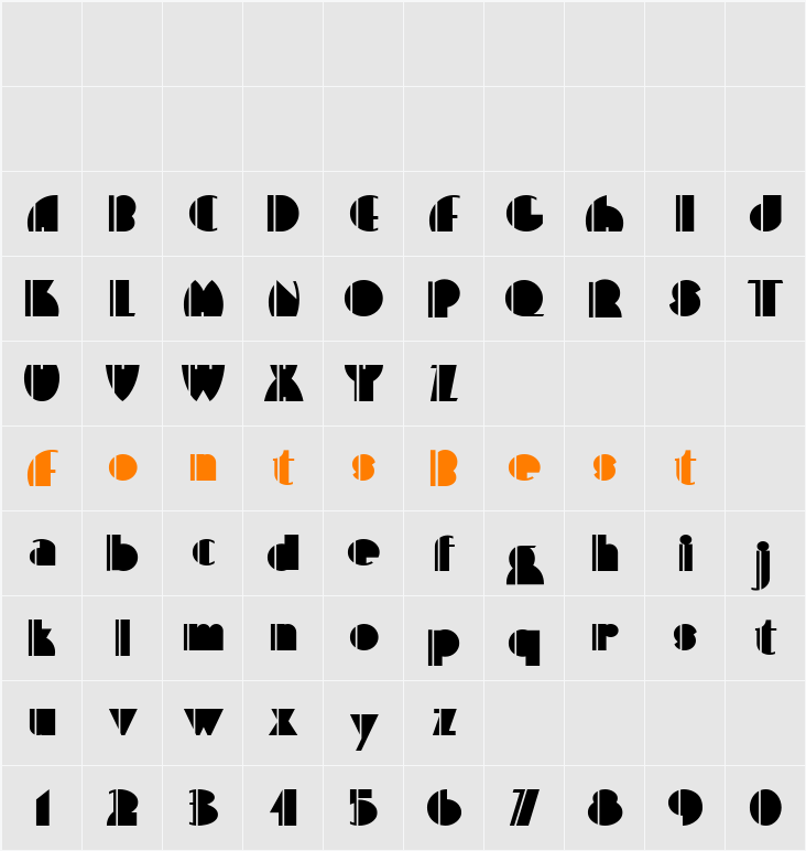 High Five NF Character Map