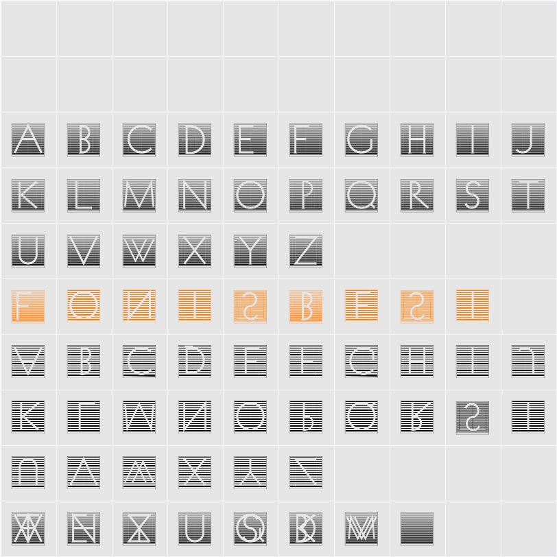 VenetianBlindInverse Character Map