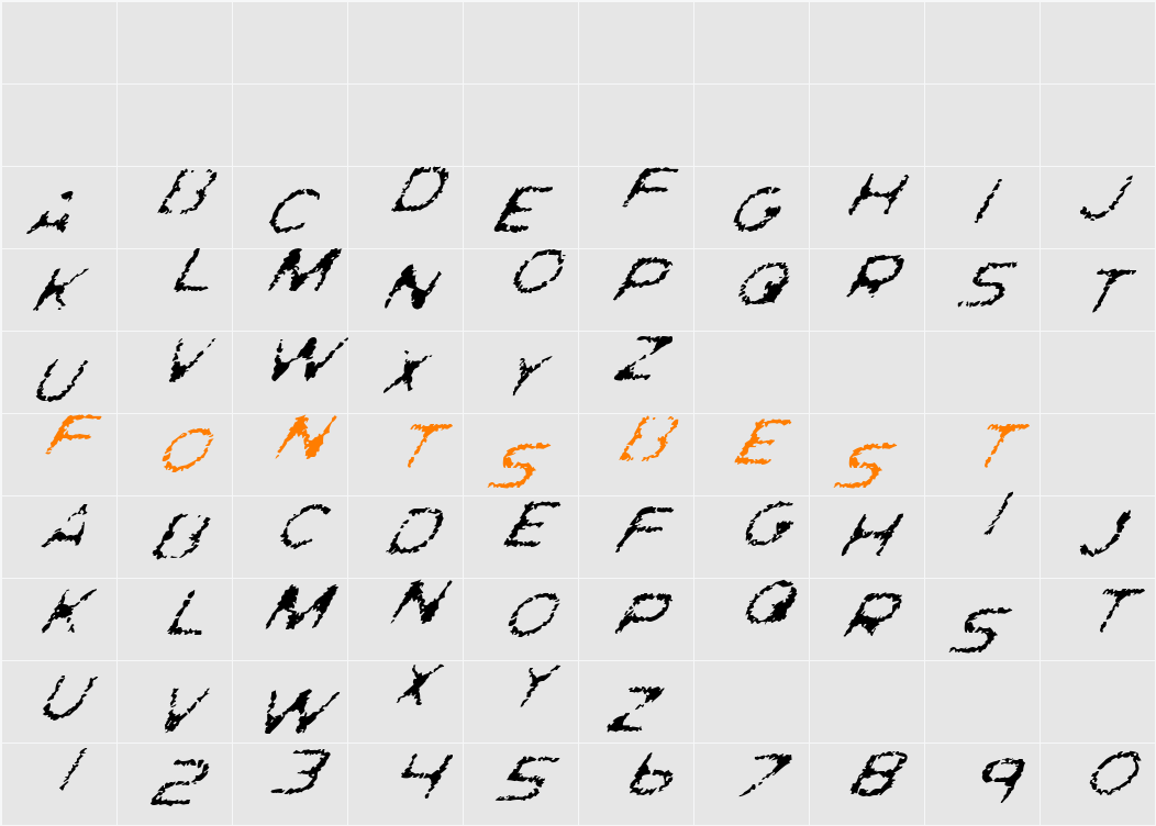 Ghostly Prints Character Map