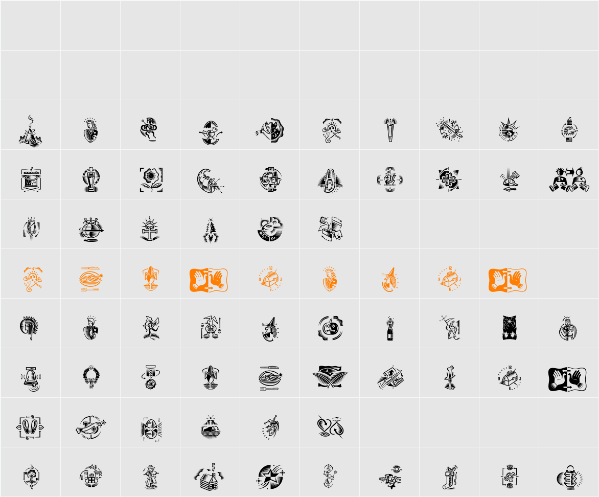DF Celebrations Plain Character Map