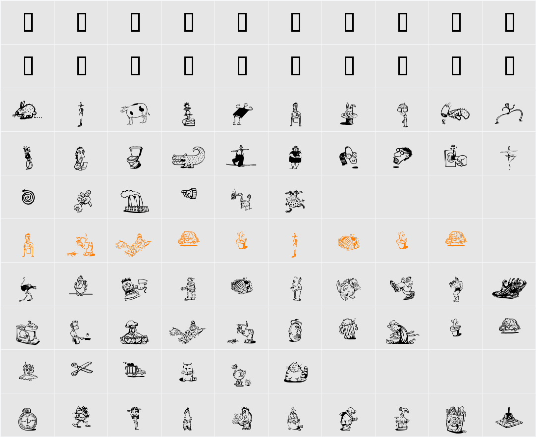 FontooniesTwo Character Map