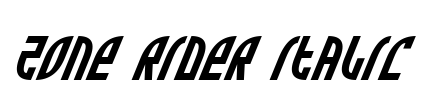 Zone Rider Italic Font Image