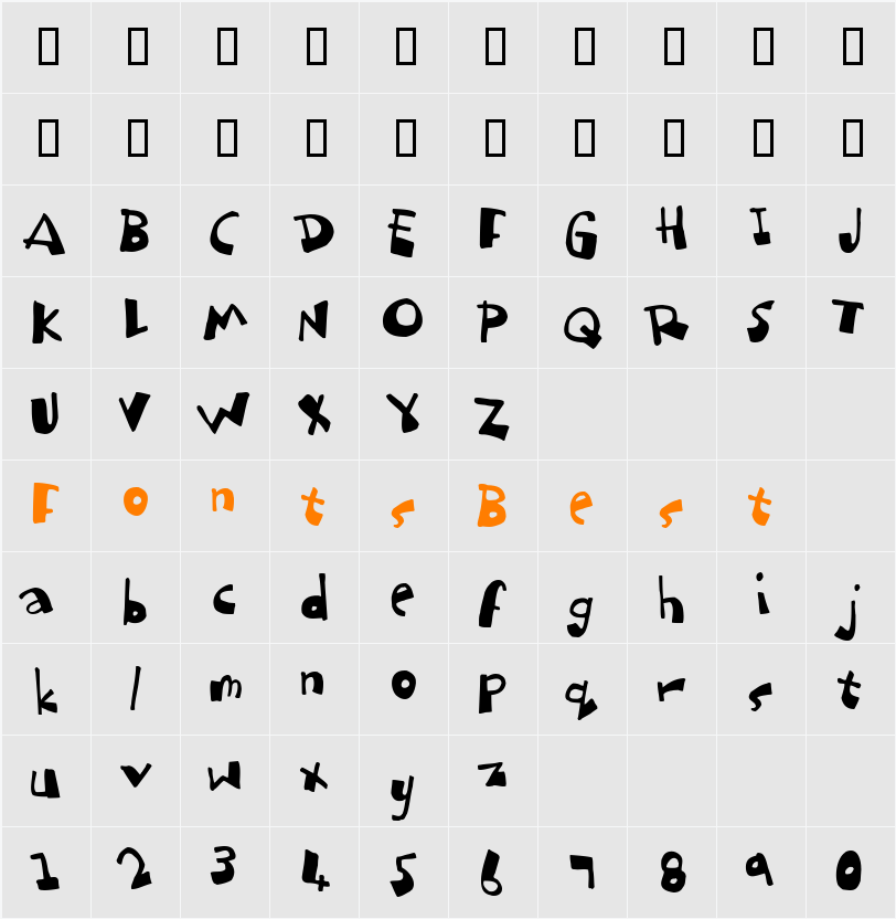 dubbem Character Map