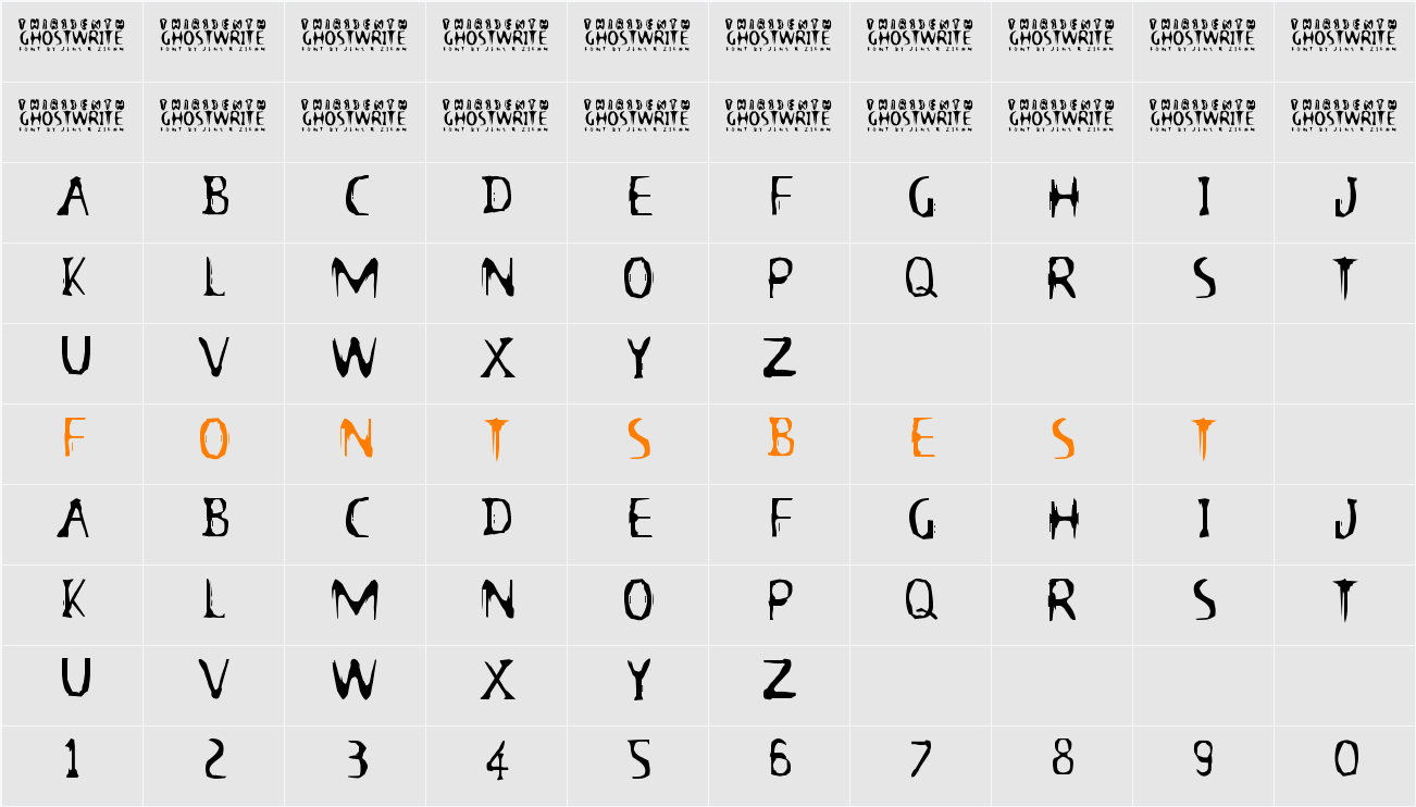 13th Ghostwrite JRZ Character Map
