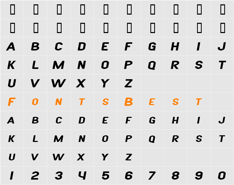 SF Atarian System Extended Character Map