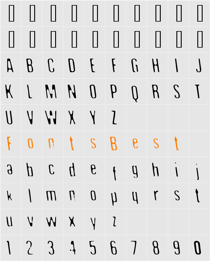 Undo36 Character Map