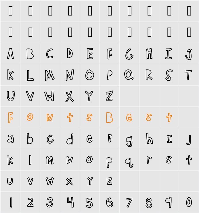 KBLikePinkStars Character Map