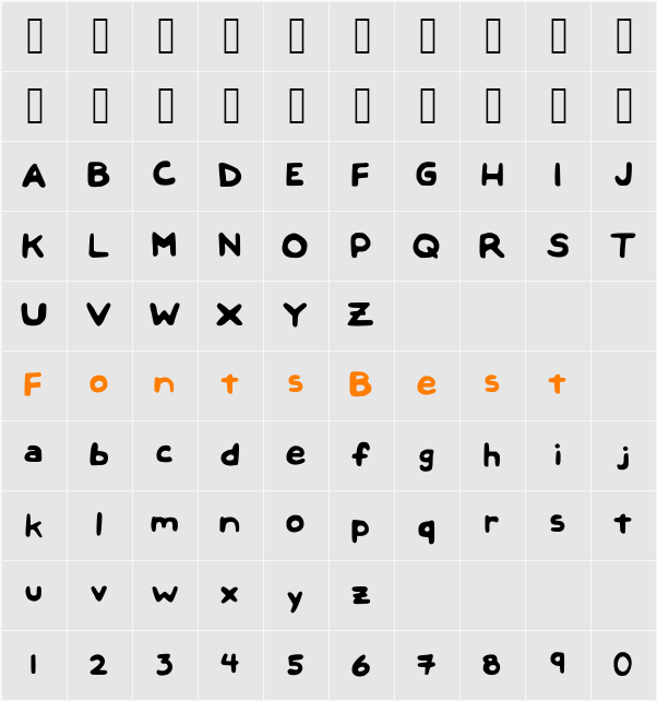 CleanStephanieee Character Map