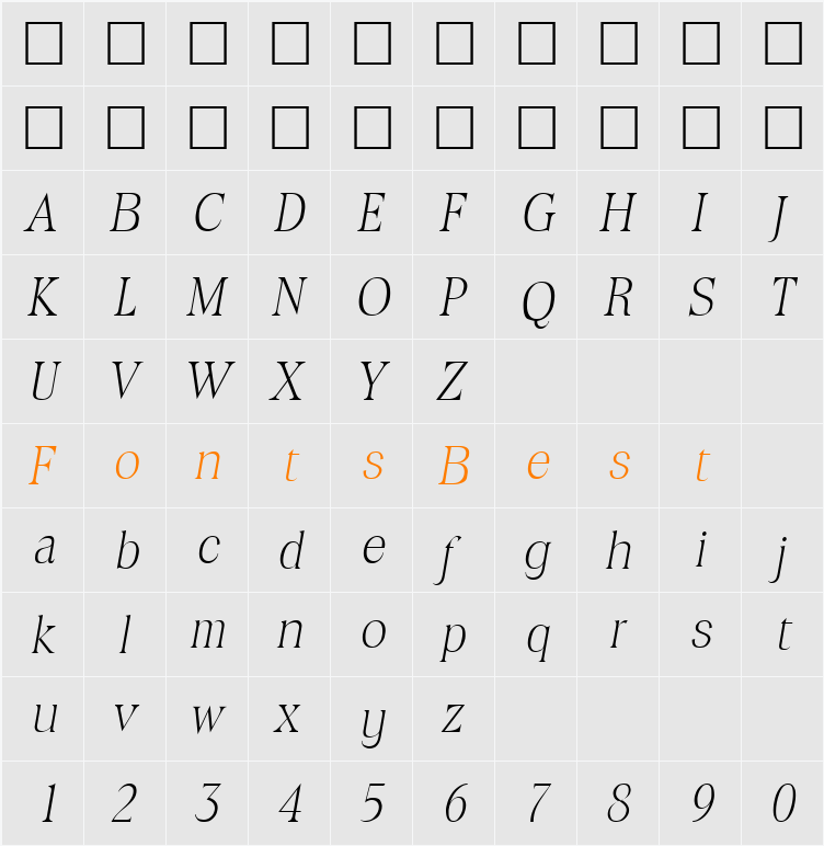 ToledoLH Character Map
