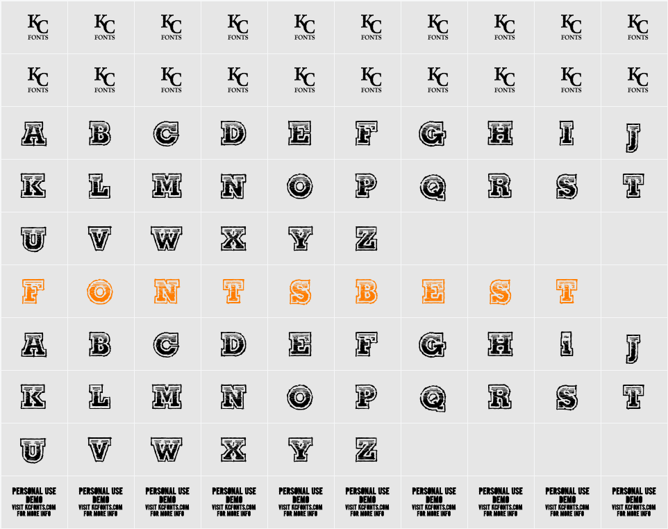 The Line-Up Character Map