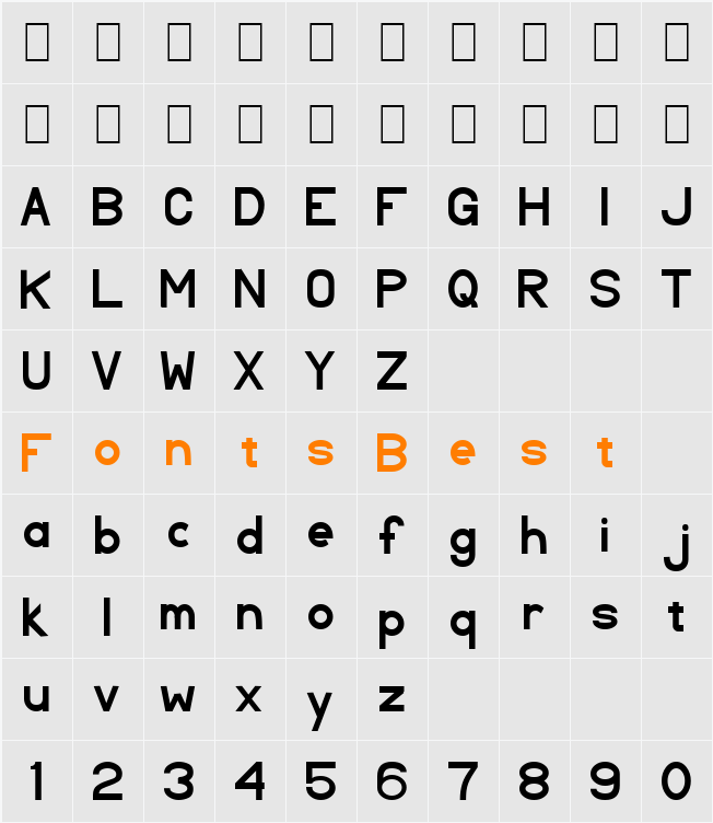 TL Sans Serif Character Map