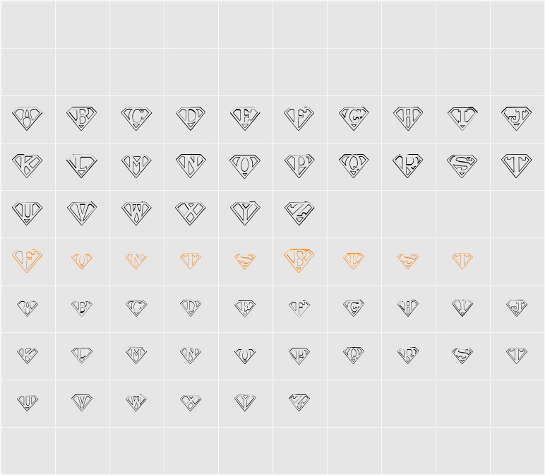 Pauls SUPER Font Character Map