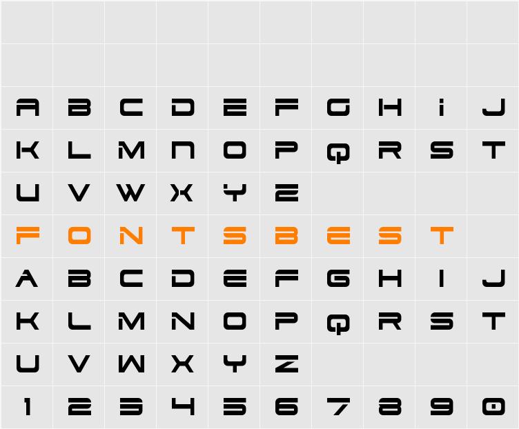 Dodger Condensed Character Map