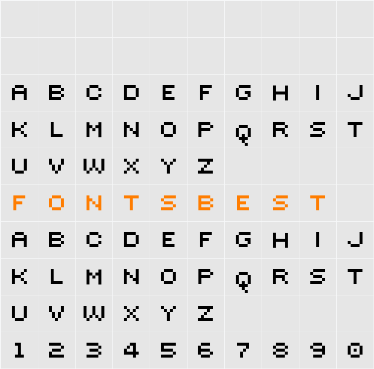 Sevenet 7 Cyr Character Map