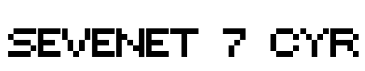 Sevenet 7 Cyr Font Image