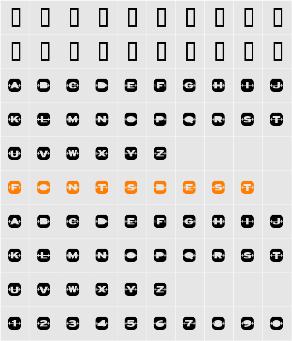 jetset Character Map