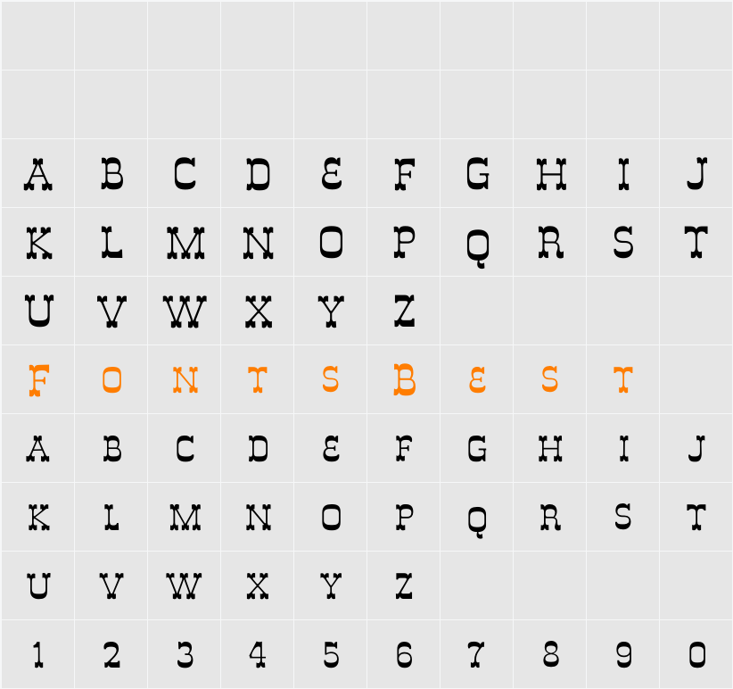 DeLouisvilleSmallCaps Character Map