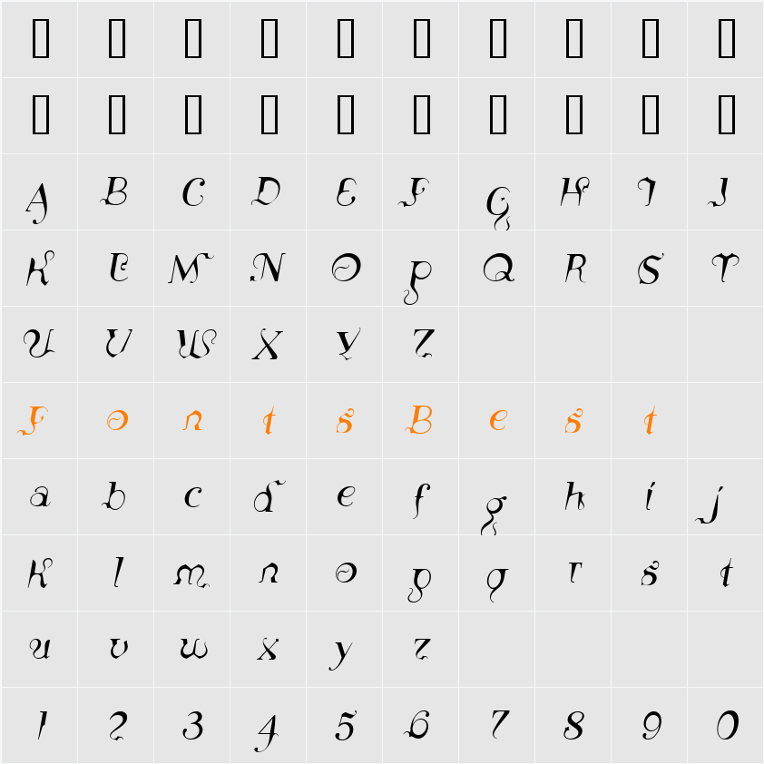 LTSicula Character Map