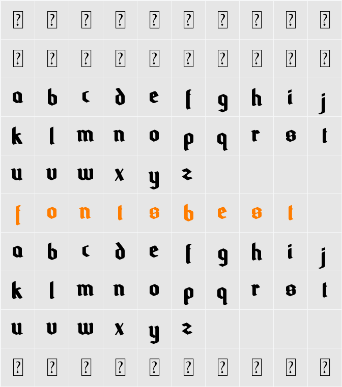 Odale Character Map