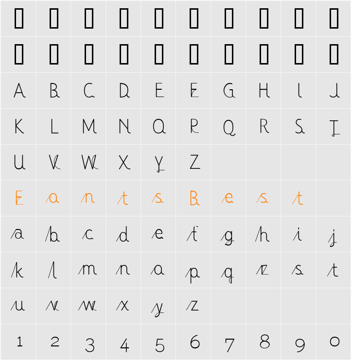 fontopoSunnyDay Character Map