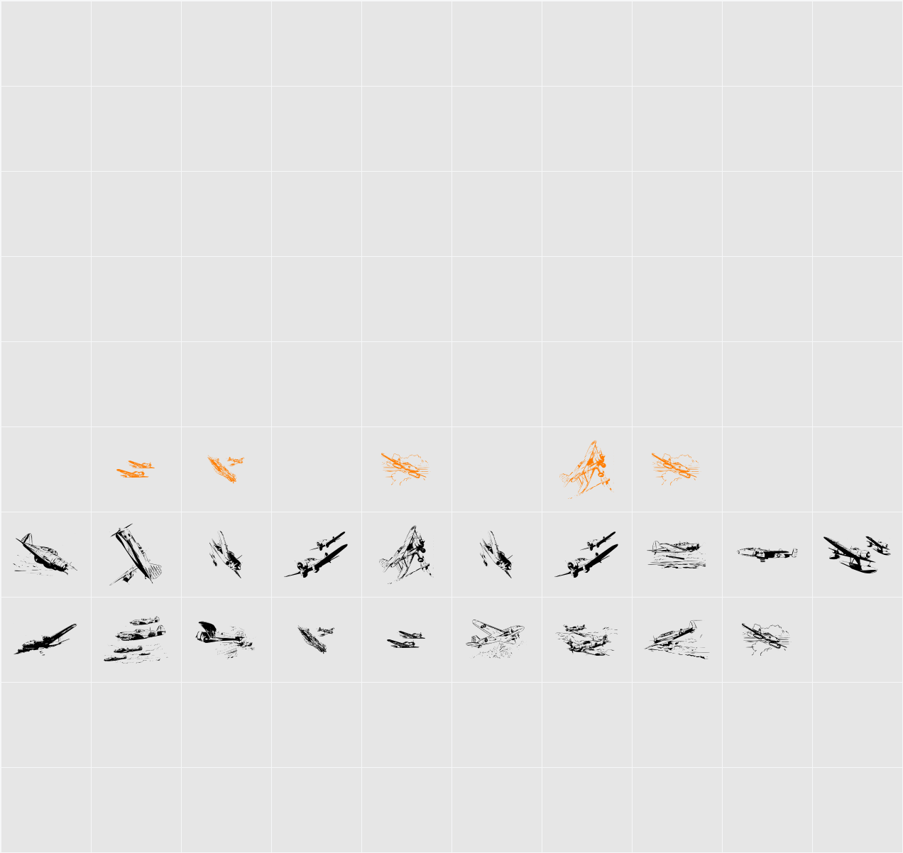 WarIIWarplanes Character Map