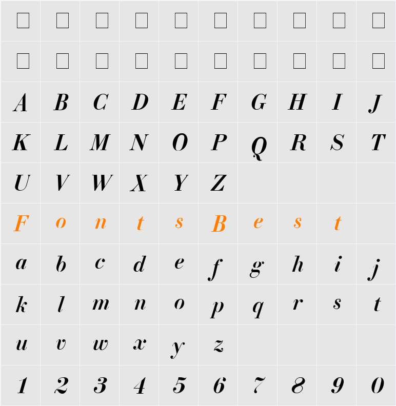 ELIZ_AZ_PS Character Map