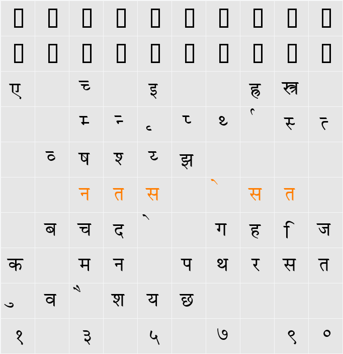Marathi Vijay Demo Character Map