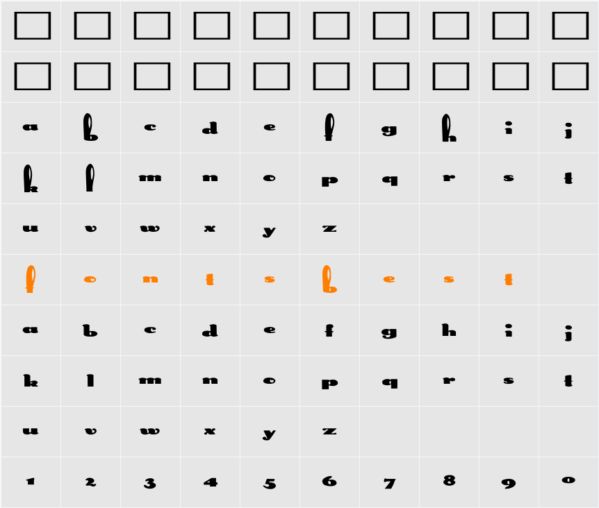 Rabbit Ex Character Map