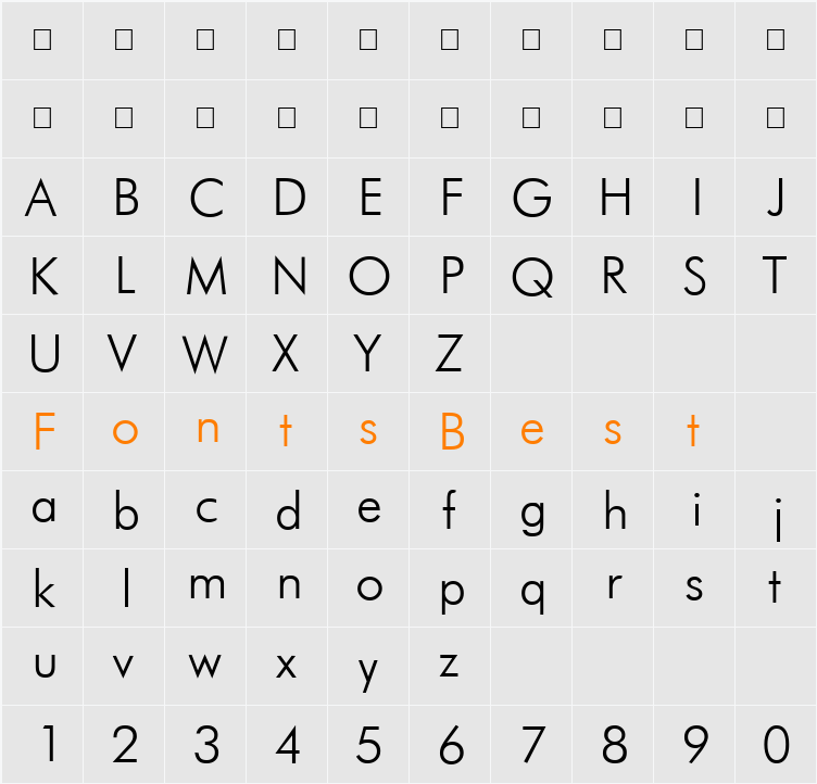 Futuri Light Character Map