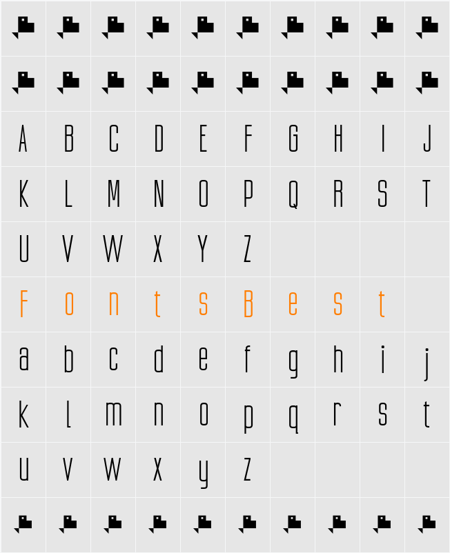 Ubicada Character Map