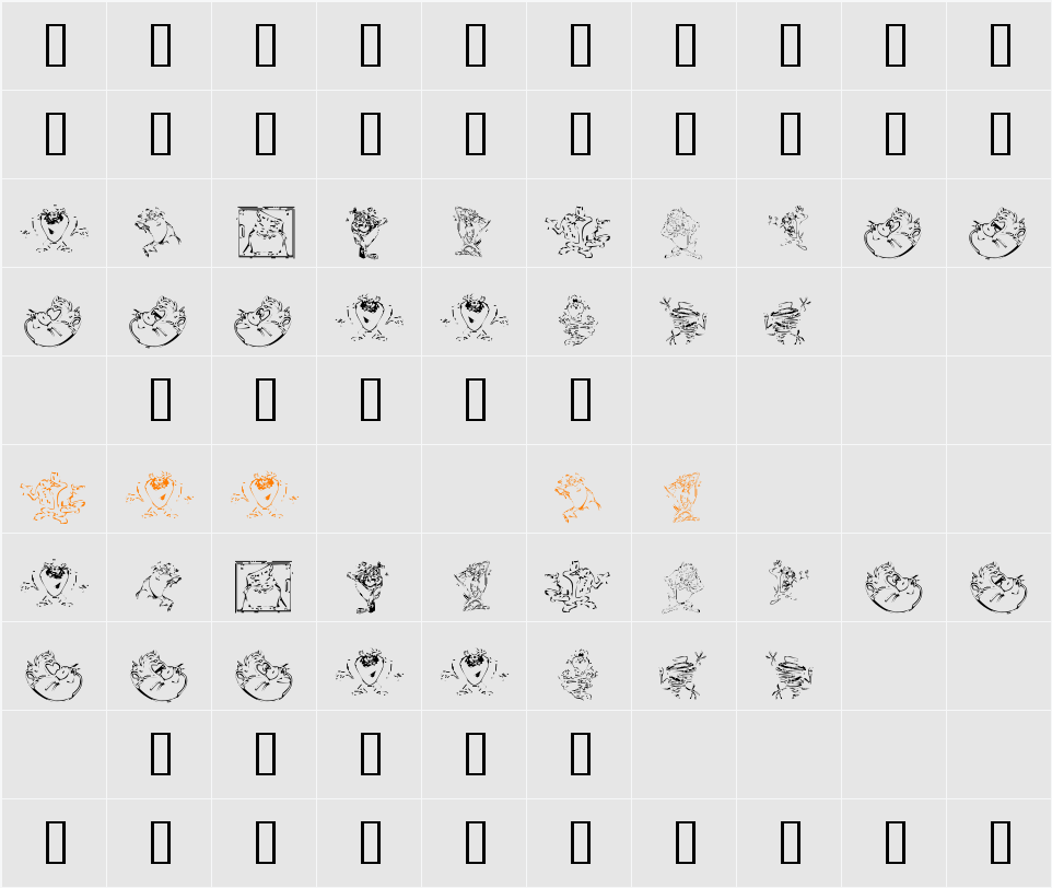 TazTheDevil Character Map