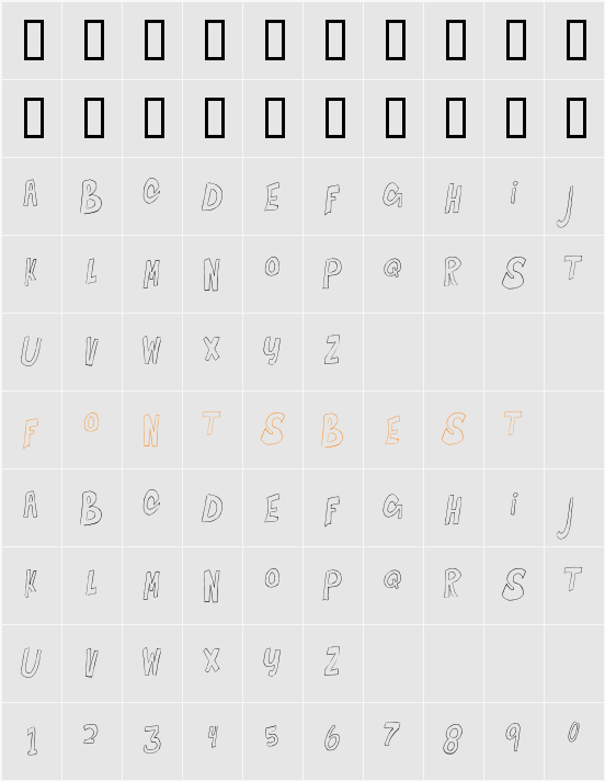 Bouncing on the Walls Character Map