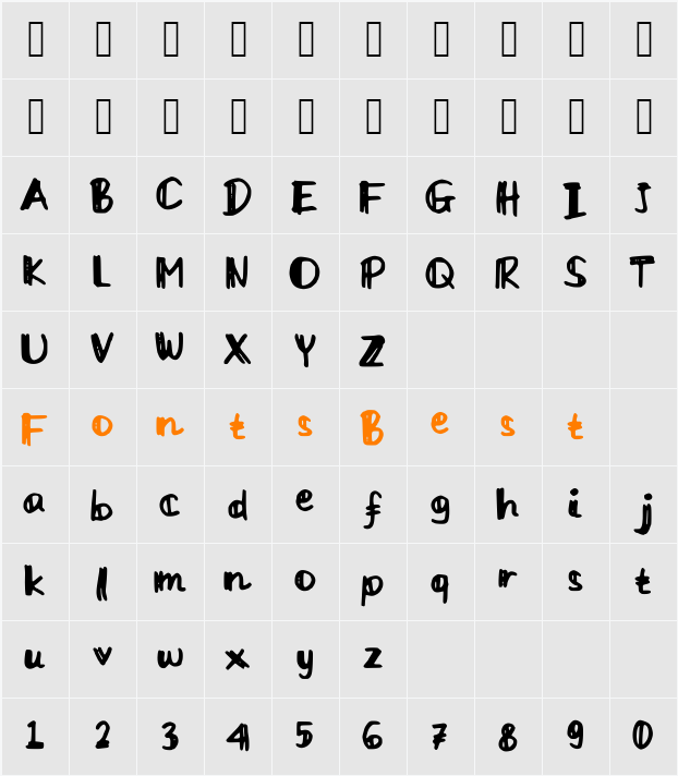 DoppiaLinea Character Map