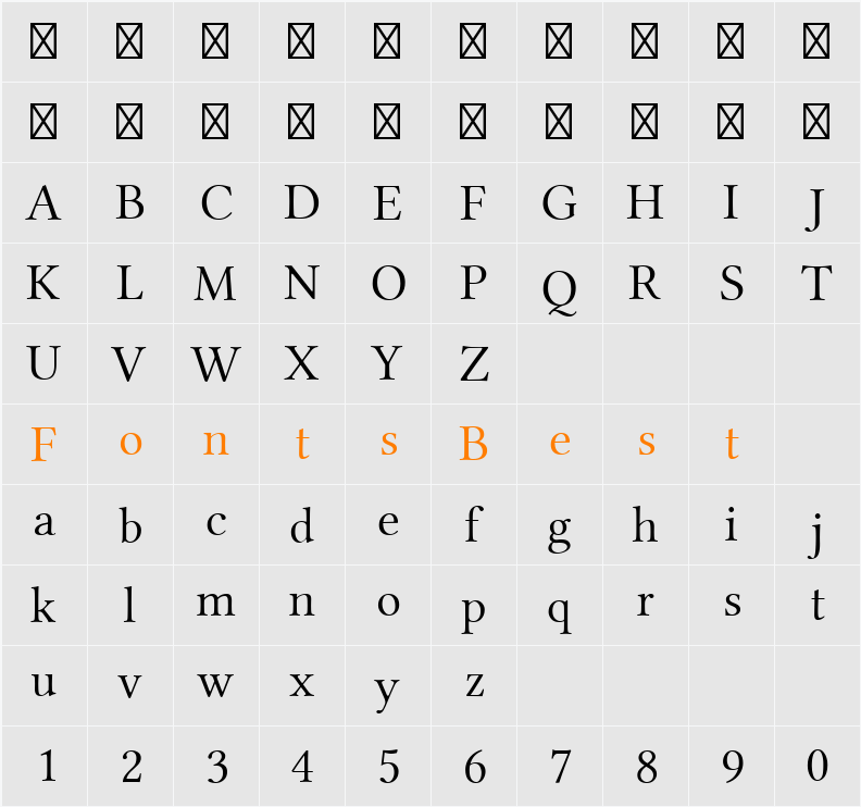 Linux Libertine Display Capitals Character Map