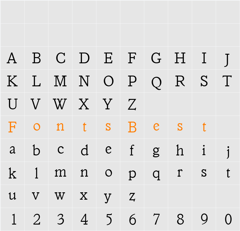 ColinBecker-ExtraLight Character Map