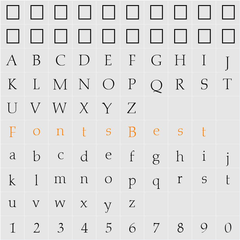 Marathon-Xlight Character Map