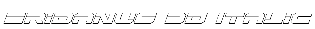 Eridanus 3D Italic Font Image