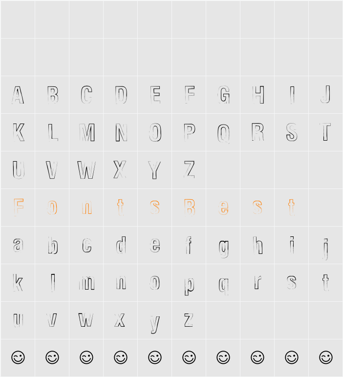 Newside FP Outline Character Map