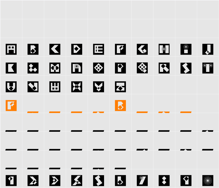 KFirstBricksMirored Character Map