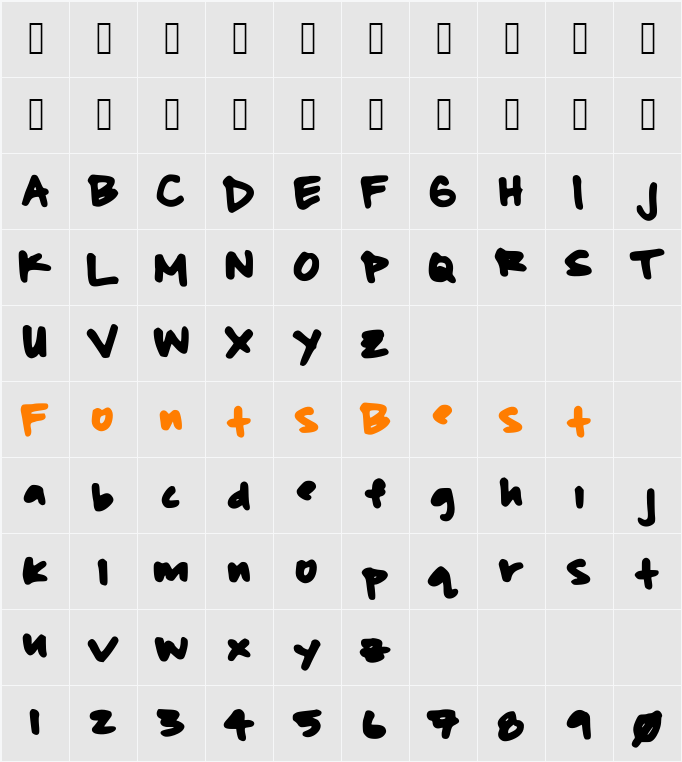 beasley Character Map