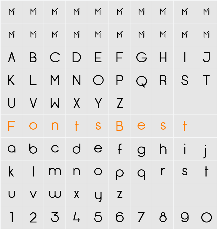 Opificio Neue Character Map