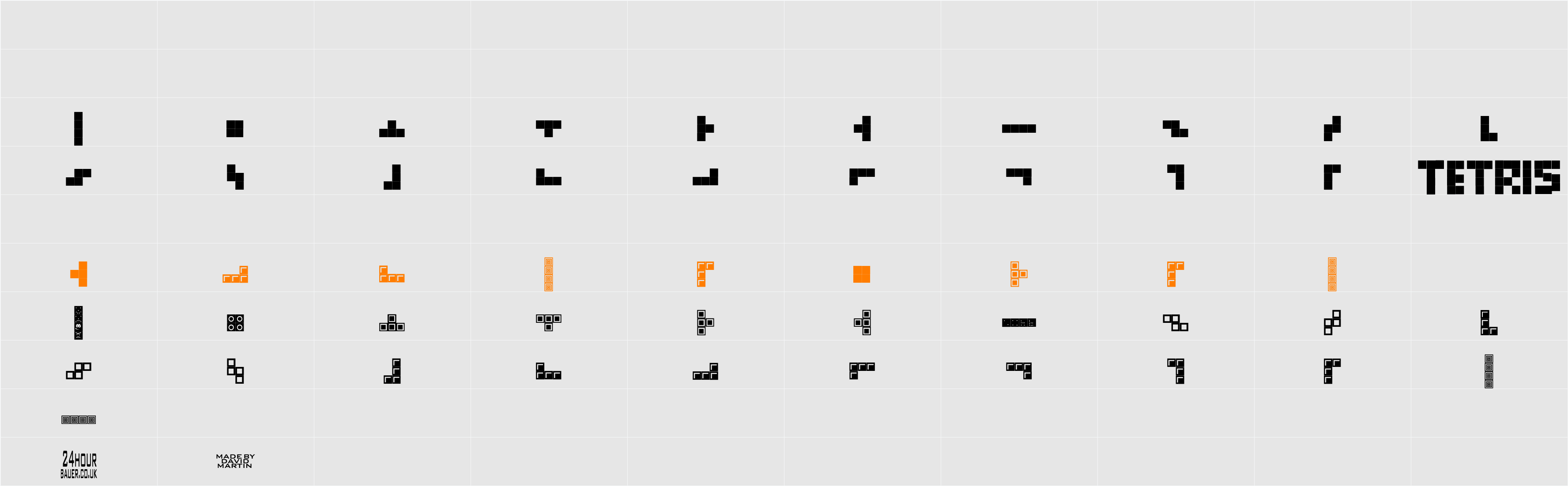 Tetris Blocks Character Map