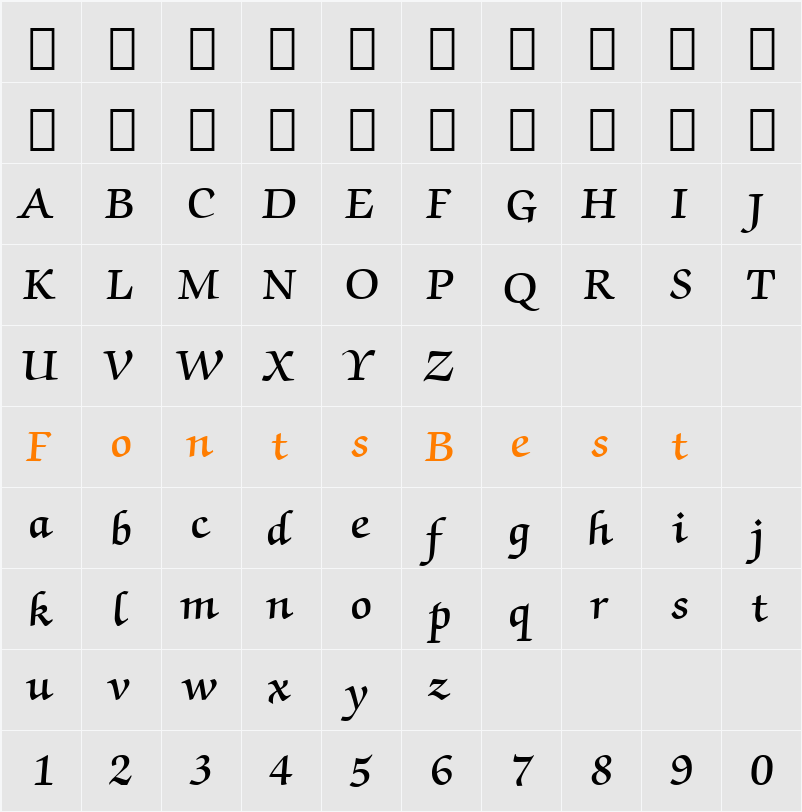 583-CAI978 Character Map