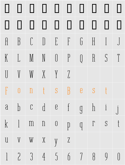 Unknown Caller BTN Character Map